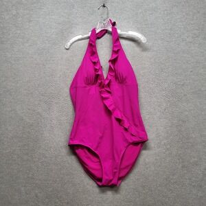 Assets By Sara Blakely Spanx Women Swimwear XL Pink One Piece Ruffle Love Your